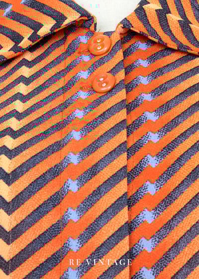 螢光橘幾何圖騰短袖上衣4