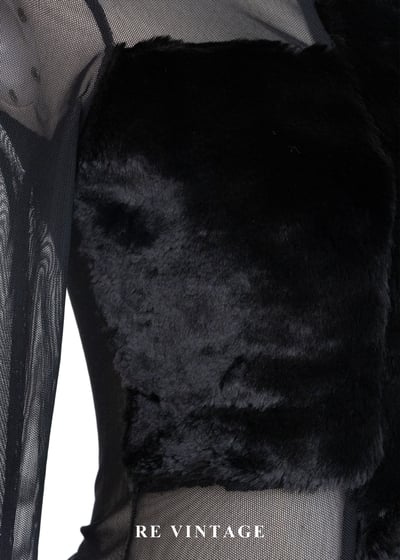 前衛的毛絨霸道線條網紗上衣8