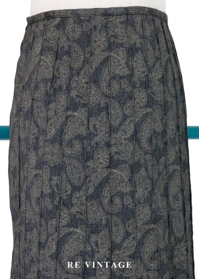 Paisley 深灰直條褶紋美裙（26"）3