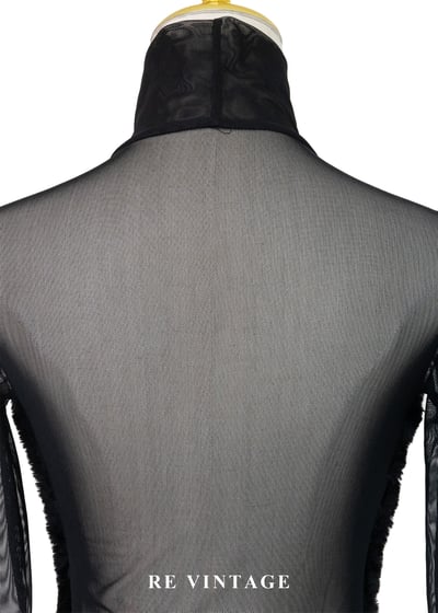 前衛的毛絨霸道線條網紗上衣11