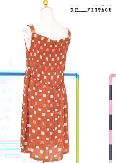 酒紅色小格紋甜美洋裝9