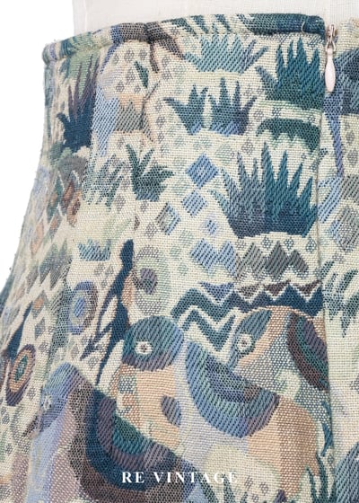 行走的森林部落地毯壁畫高腰短裙（25"）10