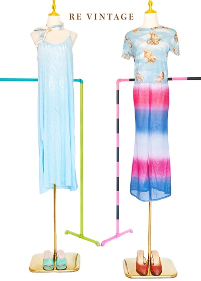 三色漸層超美的網狀布料長裙（24")2