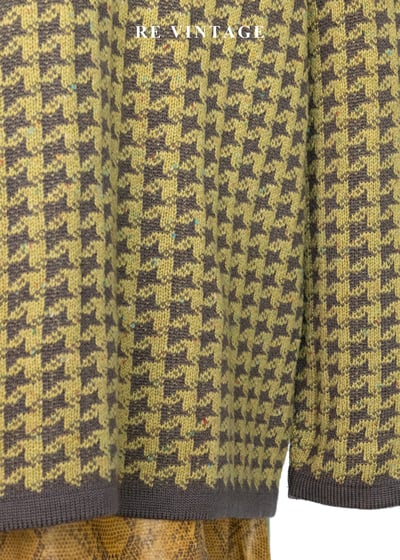 質感單品 - Lemon Yellow 千鳥格針織外套13