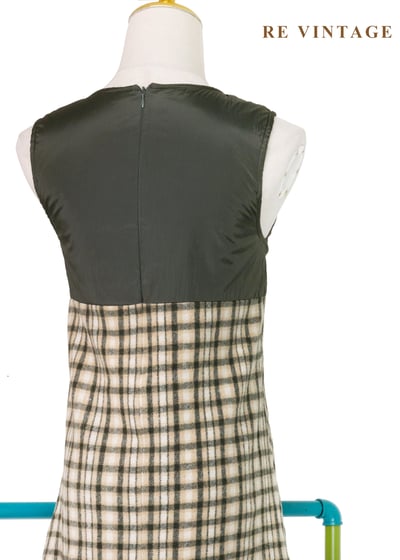 Moss Echo 格紋與尼龍拼接迷人洋裝11