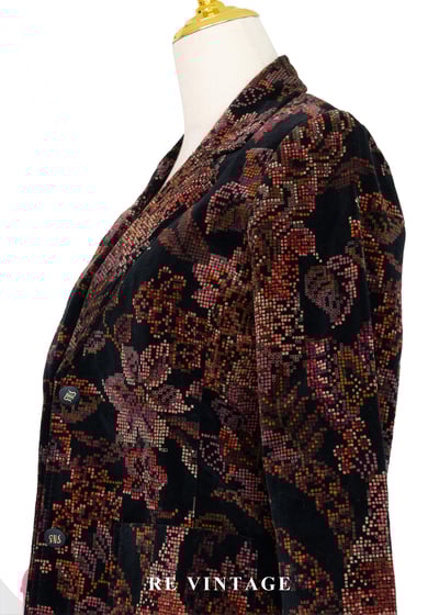 日本製 - Mosaic Garden 數位像素花朵西裝外套7