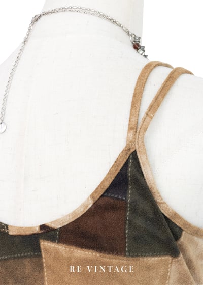 『歐洲寶物』大地系仙女薄款麂皮細肩帶背心10