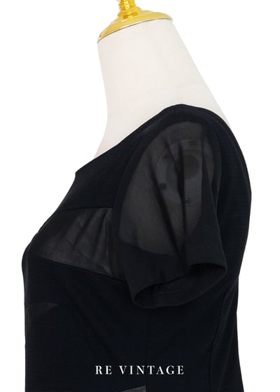 黑系幾何拼接貼身長洋裝9