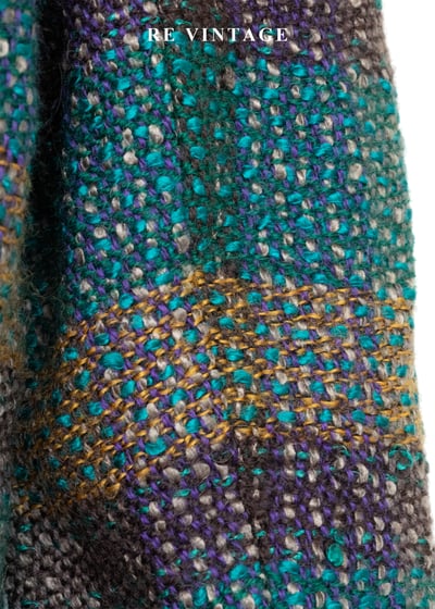 孔雀綠粗花毛呢格紋西裝外套13