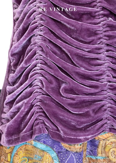 紫夜霓虹毛絨拉皺細肩帶背心4