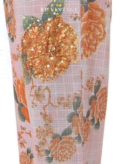 Orange Rose 粉色格紋高腰直筒褲（28"）6