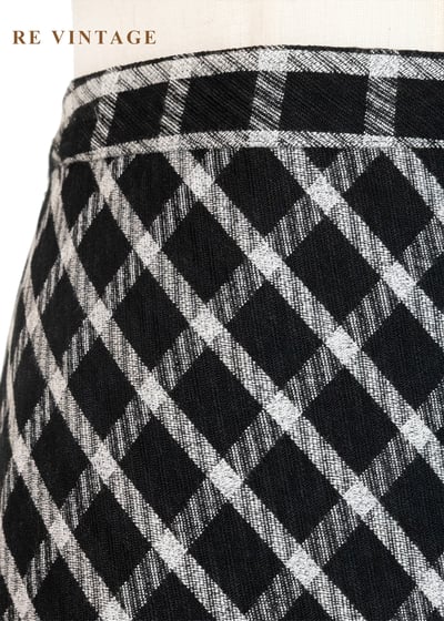 黑白斜格紋抽鬚下擺美裙（27"）5