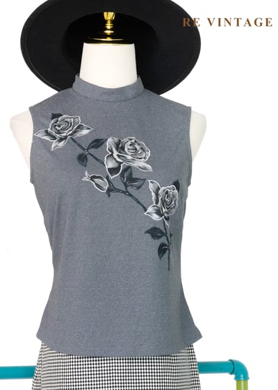 老底片玫瑰花影背心6