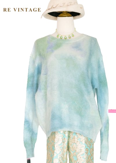 莫內的池畔暈染針織薄款毛衣1