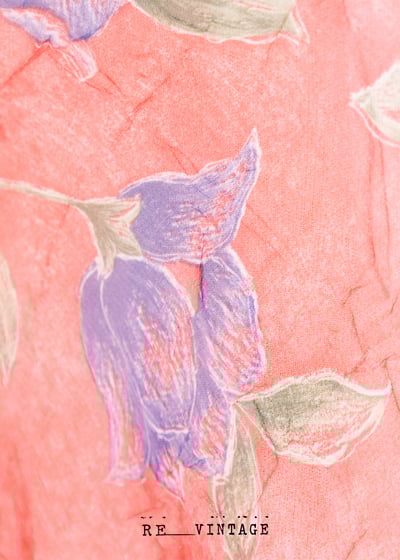 春天雙色花花桃粉色長洋裝5