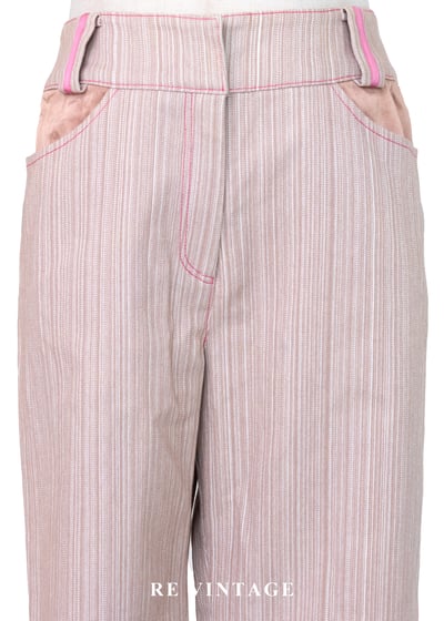 微醺香檳 - 甜蜜線條拼接長褲（28"）3