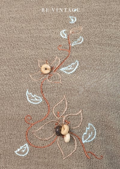 咖啡牛奶色木珠小花小背心4