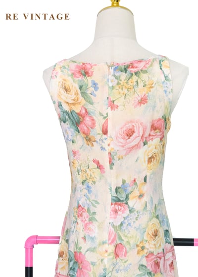 淡彩油畫大花卉洋裝14