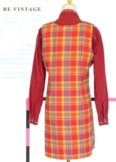 秋冬質感單品 - 甜美紅格紋迷你洋裝10