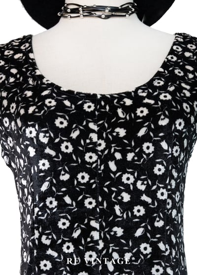 黑夜繁星花朵絨布洋裝5