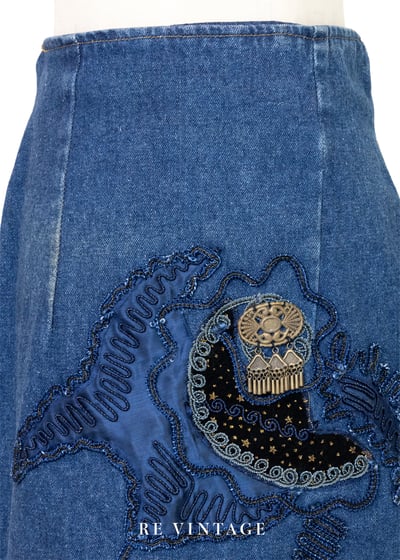 流蘇搖晃月光金幣牛仔短裙（26"）3