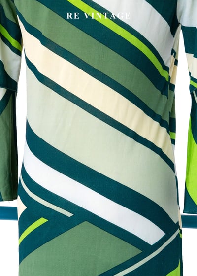 摩登綠層層疊疊幾何線條洋裝13