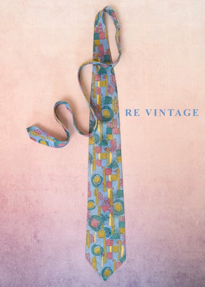 淺藍幾何塗鴉領帶2