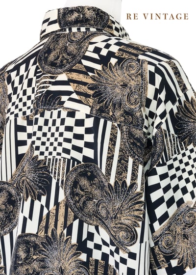 復古迷宮棋盤格短袖襯衫10