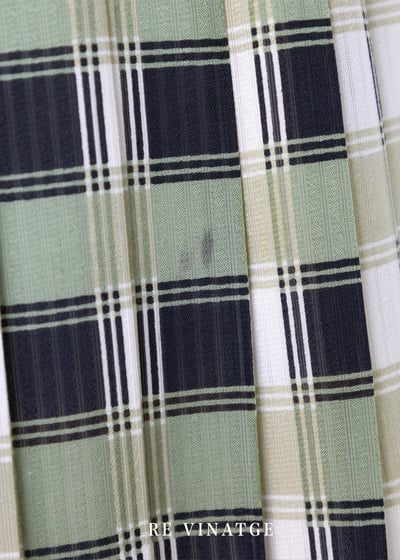 抹茶綠格紋百摺中長裙9