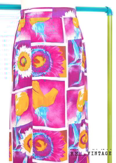 紫紅色大黃花高腰長裙3