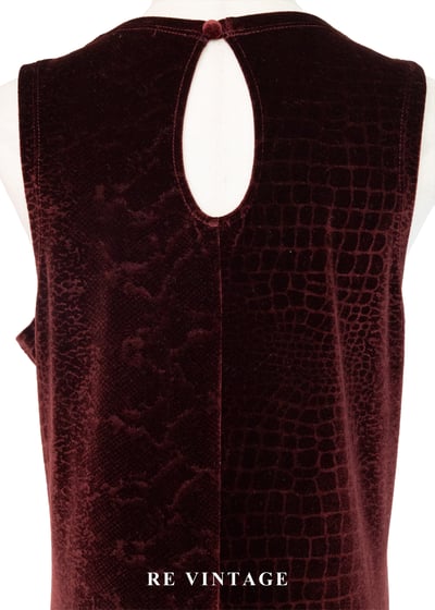 赤紅荒野鱷魚紋絨布長洋裝13