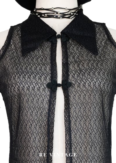 半透夢境中國釦蕾絲洋裝/罩衫3