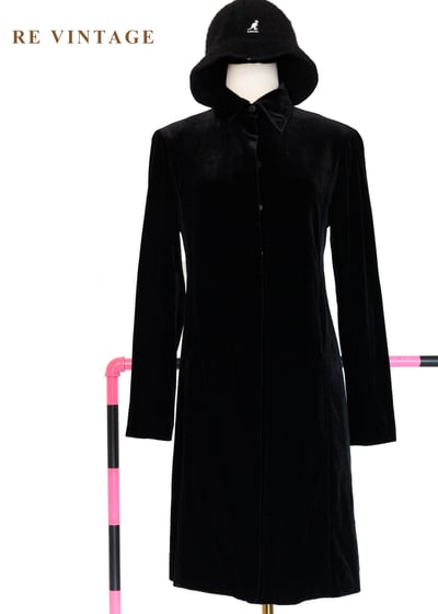 質感單品 - 優雅修身黑絨洋裝/長版罩衫3