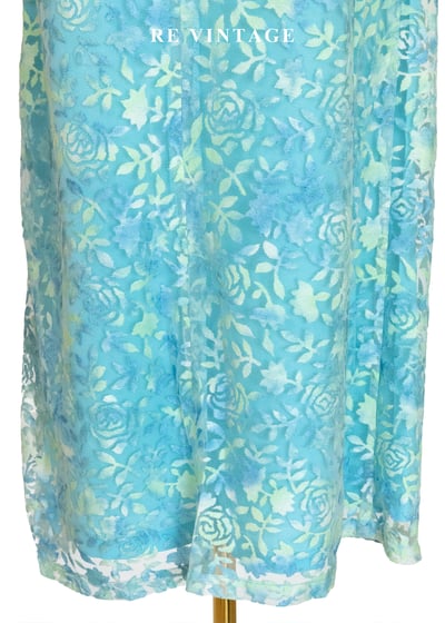 暈染湖水藍調玫瑰長裙（26"）10