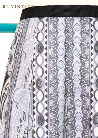 Scarf Print 漂亮的淺淺藍印花中長裙（27"）8