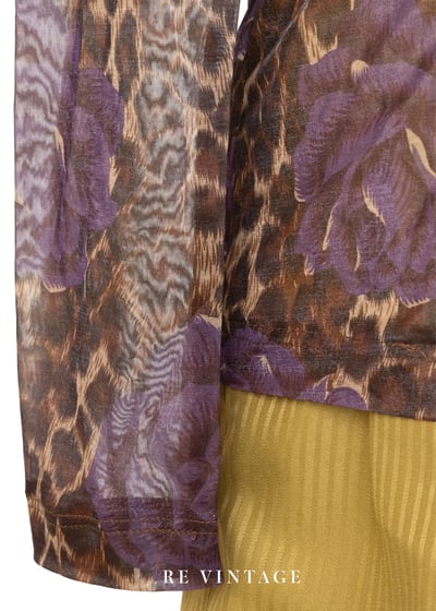 豹紋與紫玫瑰透膚上衣5