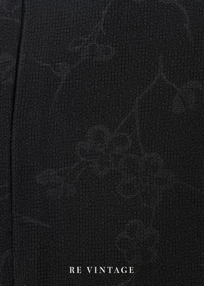 暗光低調壓紋小花黑短裙（26"）10