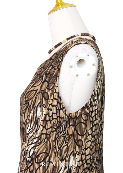 大地色墨跡迷宮藝術筆觸長洋裝10