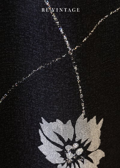 氣質單品 - 灰黑色銀白花枝長洋裝14