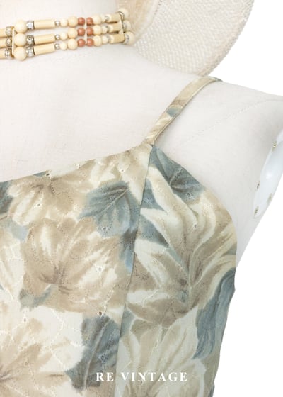 南法莊園 - 低飽和大地色花卉細肩帶洋裝5