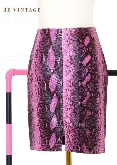 粉紅電光蛇影短裙（27"）1