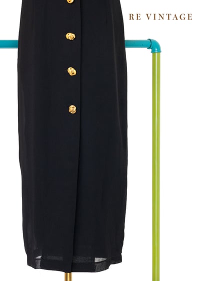 氣質單品 - 古典法式金釦黑底洋裝4