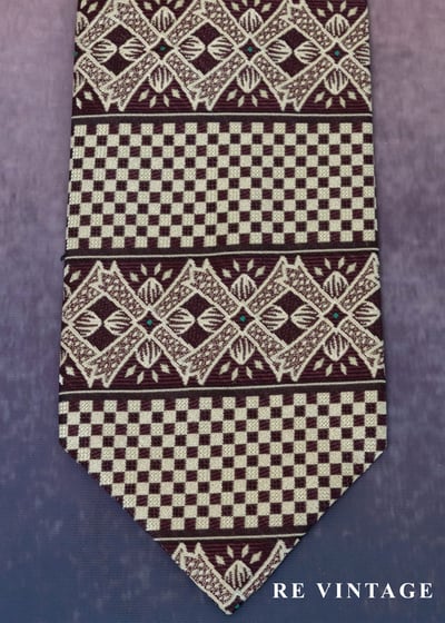 棋盤格與圖騰儀式領帶4