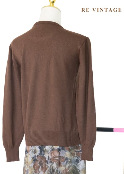 大地色拼接色塊針織毛衣8