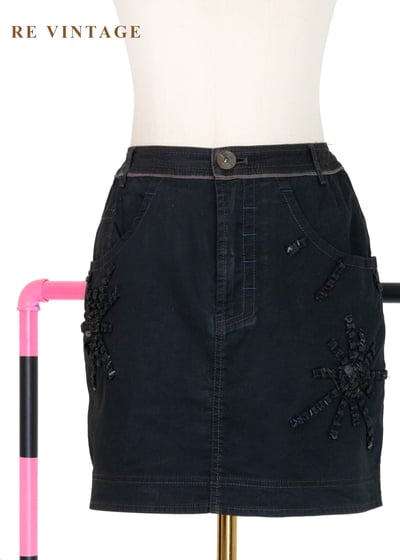 夜光亮片星芒黑短裙（28"）1