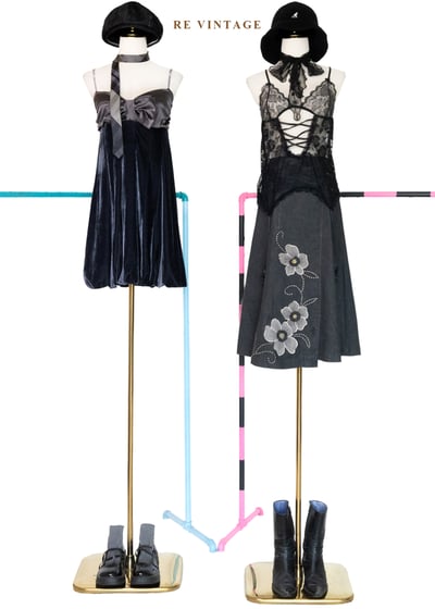 緞面大蝴蝶結絨布泡泡迷你洋裝2