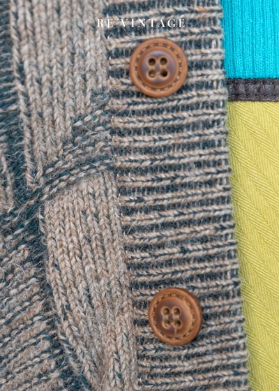 淺棕綠方格紋針織毛衣外套8