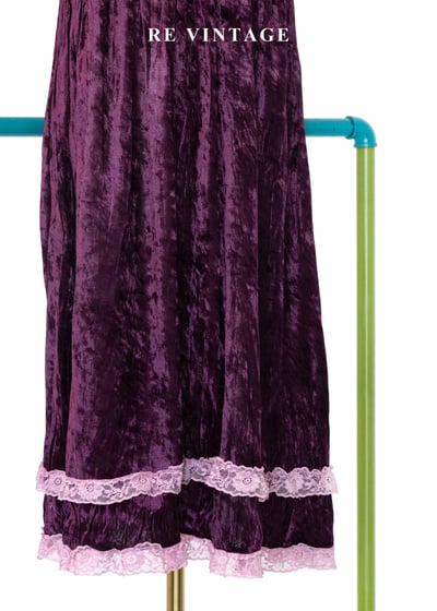 暗夜蝴蝶迷幻紫絨布蕾絲小洋裝4