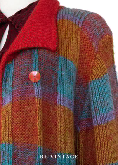 色彩炸彈大格紋針織毛衣外套7