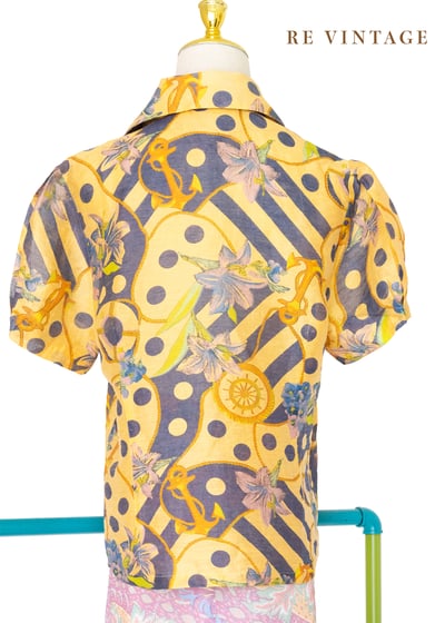 紫花點點麻花繩短袖上衣10